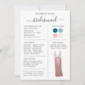 Informationen zur Bridesmaid Info Card Aquamarin, Einladung (Vorderseite)