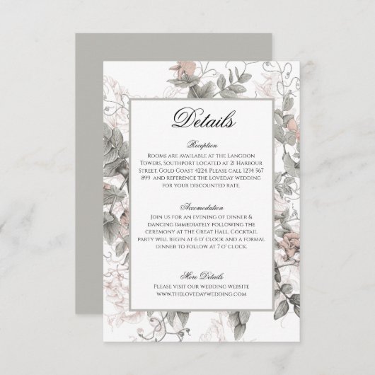 Informationen zur Einladung von Hochzeiten (Vorne/Hinten)