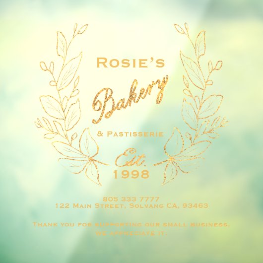 Informationen zur Firma Gold Wath Bakery Company Fensteraufkleber (Blatt 3)