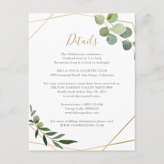 Informationen zur geometrischen Grünanlage der Euk Begleitkarte (Vorderseite)