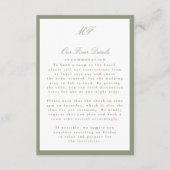 Informationen zur gerahmten formalen Tuxedo-Seite  Begleitkarte (Vorderseite)