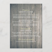 Informationen zur Hochzeit Champagne Glasses Wood Begleitkarte (Rückseite)