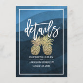 Informationen zur Hochzeit Gold Ananas Couple Begleitkarte (Vorderseite)