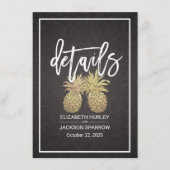 Informationen zur Hochzeit Gold Ananas Couple Begleitkarte (Vorderseite)