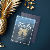 Informationen zur Hochzeit Gold Ananas Couple Begleitkarte