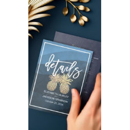 Informationen zur Hochzeit Gold Ananas Couple Begleitkarte