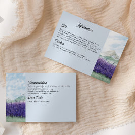 Informationen zur Hochzeit von Mountain Lavendel Begleitkarte