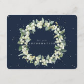 Informationen zur Hochzeit von Navy Snowberry+Euca Begleitkarte (Rückseite)