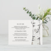Informationen zur Hochzeit von rustikalen Birkenba Begleitkarte (Stehend Vorderseite)