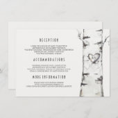 Informationen zur Hochzeit von rustikalen Birkenba Begleitkarte (Vorne/Hinten)