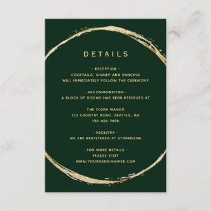 Informationen zur Hochzeit von Waldgrün-Rustikal Begleitkarte