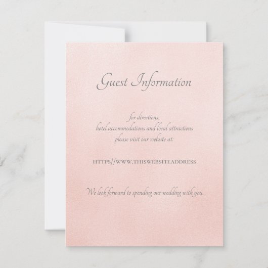 Informationen zur Hochzeitsempfehlung mit Glas Sli Save The Date (Rückseite)