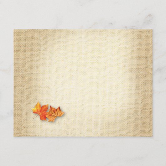 Informationen zur Hochzeitsfeier im Herbst: Twinkl Begleitkarte (Rückseite)