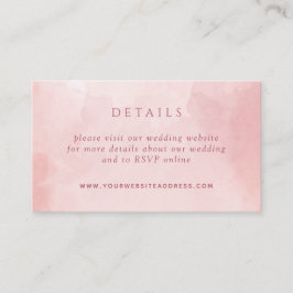 Informationen zur Hochzeitsfeier in Chic Blush Pin Begleitkarte