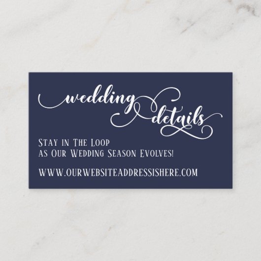 Informationen zur Hochzeitsseite in aufwändigem Sk Begleitkarte (Vorderseite)