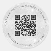 Informationen zur Hochzeitsseite QR Informationen  Runder Aufkleber (Vorderseite)