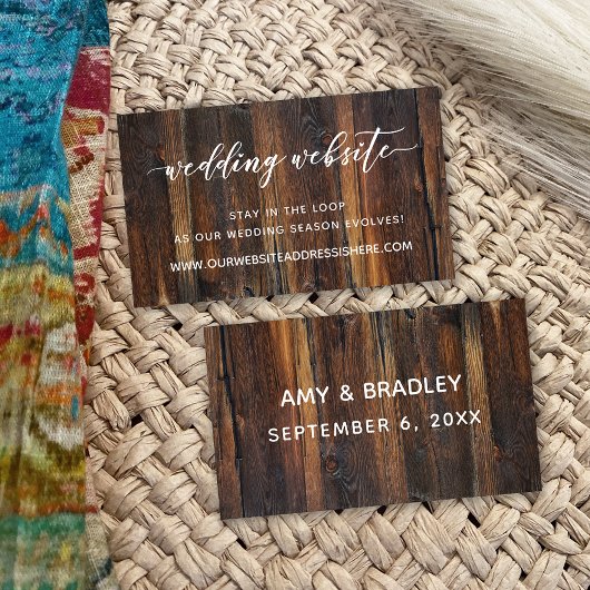 Informationen zur Hochzeitsseite, Skript & rustika Begleitkarte