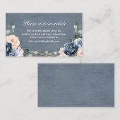 Informationen zur Hochzeitsseite von Dusty Blue Pe Begleitkarte (Vorne/Hinten)