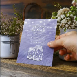 Informationen zur Hochzeitsstimmung Mason Jar Stri Begleitkarte