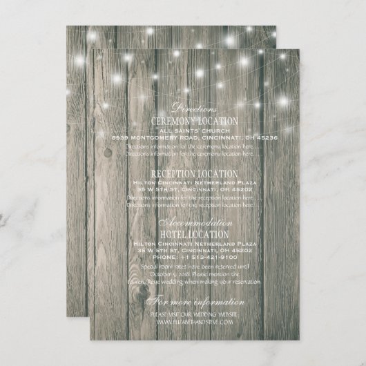 Informationen zur Hochzeitsstimmung Mason Jar Stri Begleitkarte (Vorne/Hinten)