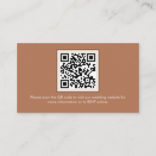 Informationen zur Hochzeitswebsite der Rustikalen Begleitkarte (Rückseite)