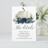 Informationen zur Hochzeitswebsite von Navy Blue F Begleitkarte (Stehend Vorderseite)