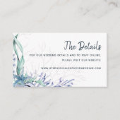 Informationen zur Hochzeitswebsite zum Blue Waterc Begleitkarte (Vorderseite)
