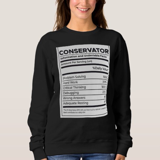 Informationen zur Konservatornährung Sweatshirt (Vorderseite)