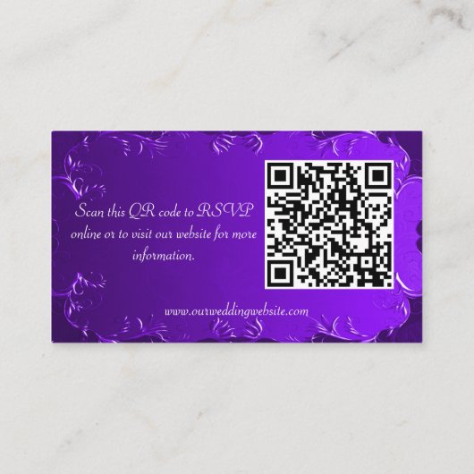 Informationen zur Lila Hochzeitsseite Begleitkarte (Rückseite)