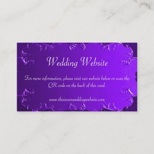 Informationen zur Lila Hochzeitsseite Begleitkarte (Vorderseite)