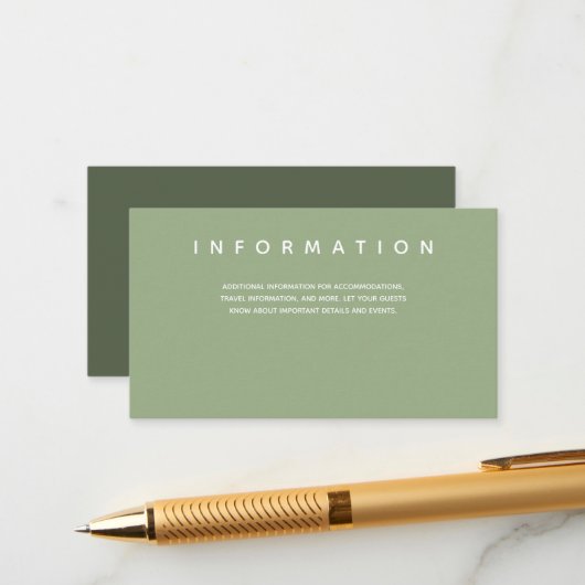 Informationen zur Mikro-Hochzeitssage Begleitkarte (Vorderseite/Rückseite Beispiel)