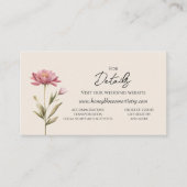 Informationen zur modernen Wildblume Beige Wedding Begleitkarte (Vorderseite)