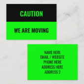 Informationen zur Moving-Adresse individuell anpas Mitteilungskarte (Vorne/Hinten)