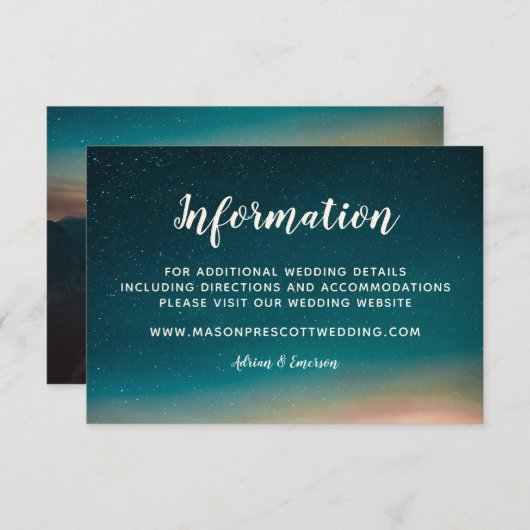 Informationen zur Night Sky Galaxy Mountain Sunris Begleitkarte (Vorne/Hinten)