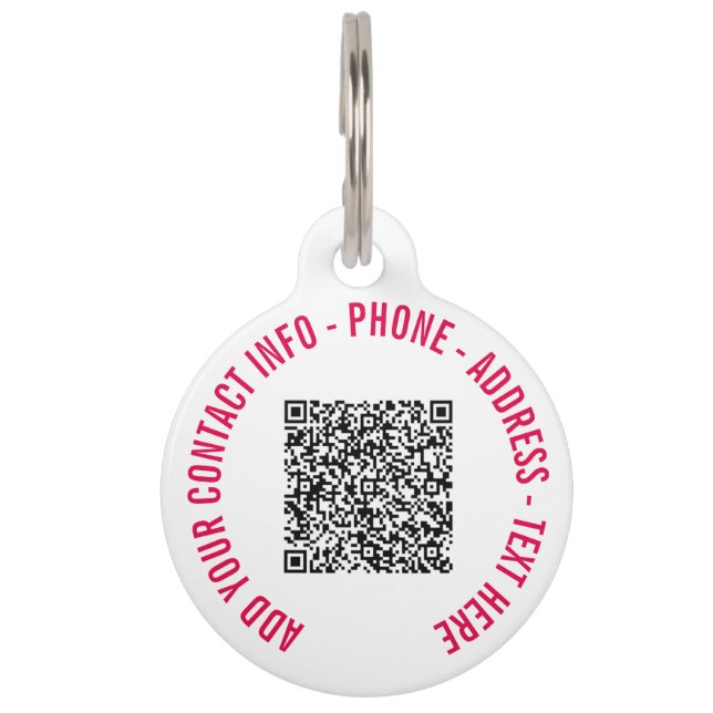 Informationen zur QR-Code-Prüfung Benutzerdefinier Haustiermarke (Vorderseite)