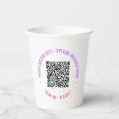 Informationen zur QR-Code-Prüfung und benutzerdefi Pappbecher (Vorderseite)