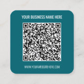 Informationen zur QR-Code-Prüfung und zur nächsten Quadratische Visitenkarte (Rückseite)