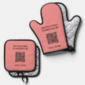 Informationen zur QR-Codeprüfung mit benutzerdefin Ofenhandschuh & Topflappen-Set (Vorderseite/Rückseite)
