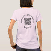 Informationen zur QR-Codeprüfung und Geschenk für T-Shirt (Rückseite)