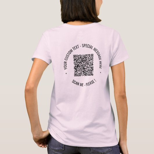 Informationen zur QR-Codeprüfung und Geschenk für T-Shirt (Rückseite)