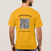Informationen zur QR-Codeprüfung und zum benutzerd T-Shirt (Rückseite)