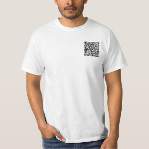 Informationen zur QR-Codeprüfung und zum benutzerd T-Shirt