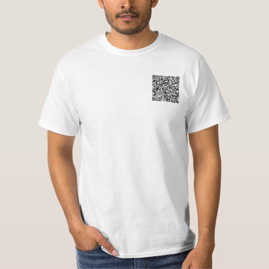 Informationen zur QR-Codeprüfung und zum benutzerd T-Shirt (Vorderseite)