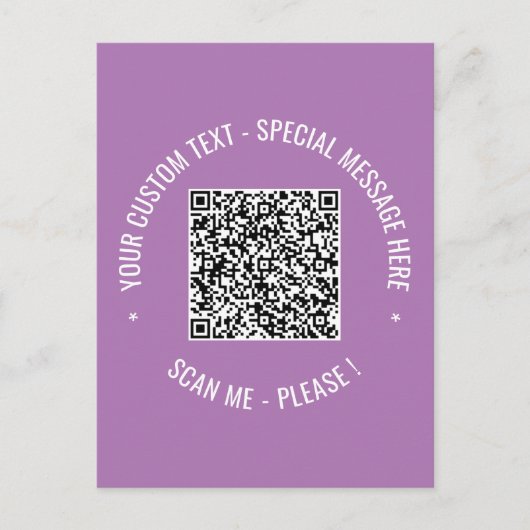 Informationen zur QR-Codeprüfung und zur benutzerd Postkarte (Vorderseite)