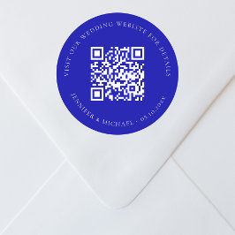 Informationen zur QR-Website für Hochzeiten uAwg b Runder Aufkleber