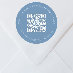 Informationen zur QR-Website für Hochzeiten uAwg b Runder Aufkleber