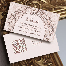 Informationen zur Vintagen RahmenWedding-Website Begleitkarte