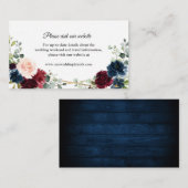 Informationen zur Website der Burgundy Navy Geomet Begleitkarte (Vorne/Hinten)