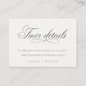 Informationen zur Website für Schwarz-weiße Hochze Begleitkarte (Vorderseite)