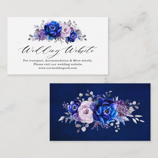 Informationen zur Website von Royal Blue Lilac Lil Begleitkarte (Vorne/Hinten)